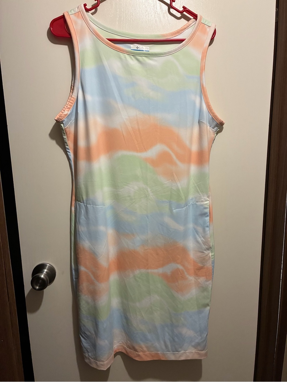 Columbia Pastel Tie-Dye Sleeveless Shift Dress - Blue, Orange, Green